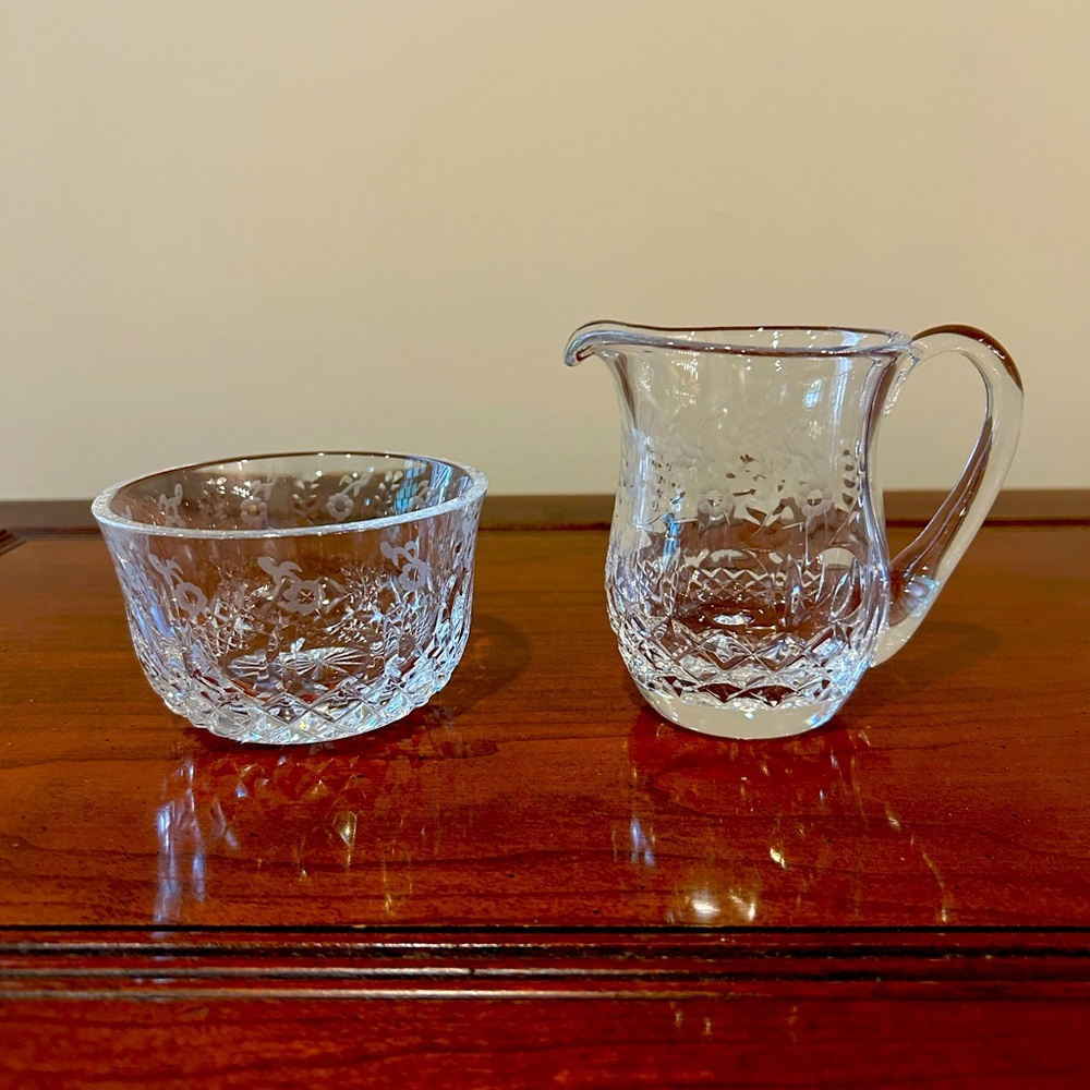 Rogaska Crystal Gallia Creamer and Sugar